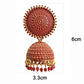 Gold-Polished Alloy Red Sun Shaped Jhumka Earrings - The Pari - Swadesiicart