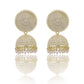 Gold-Polished Alloy White Sun Shaped Jhumka Earrings - The Pari - Swadesiicart