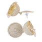 Gold-Polished Alloy White Sun Shaped Jhumka Earrings - The Pari - Swadesiicart
