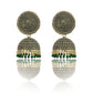 Gold-Polished Alloy Green Sun Shaped Jhumka Earrings - The Pari - The Pari - Dinesh Associates