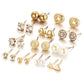 Rhodium-Plated Alloy Metallic Geometric Earrings Combo - The Pari - The Pari - Dinesh Associates