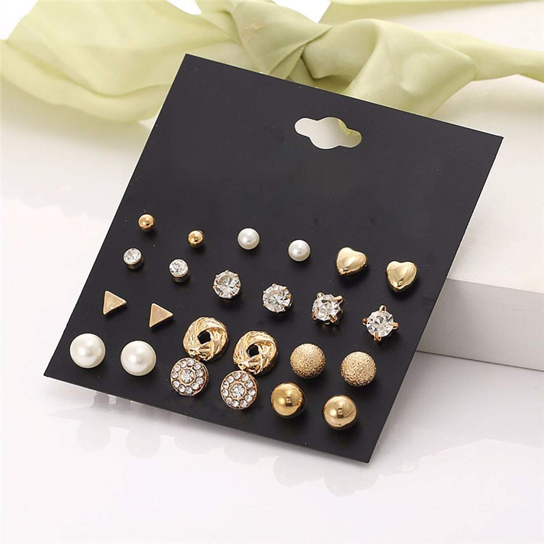 Rhodium-Plated Alloy Metallic Geometric Earrings Combo - The Pari - Swadesiicart