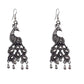 Rhodium-Plated Alloy Silver Mirror Studded Moon Earrings - The Pari - The Pari - Dinesh Associates