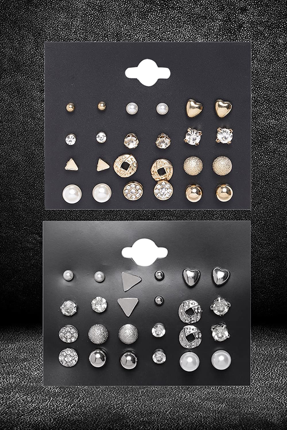 Rhodium-Plated Alloy Set Of 24 Earrings Combo - The Pari - The Pari - Dinesh Associates