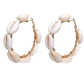 Gold-Polished Alloy Sea Shell Hoop Earrings - The Pari - The Pari - Dinesh Associates
