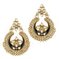 Gold-Polished Alloy Black Enamel Ethnic Earrings - The Pari - The Pari - Dinesh Associates
