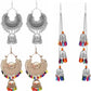 Silver-Plated Alloy Oxidised 3 Earrings Combo - The Pari - The Pari - Dinesh Associates
