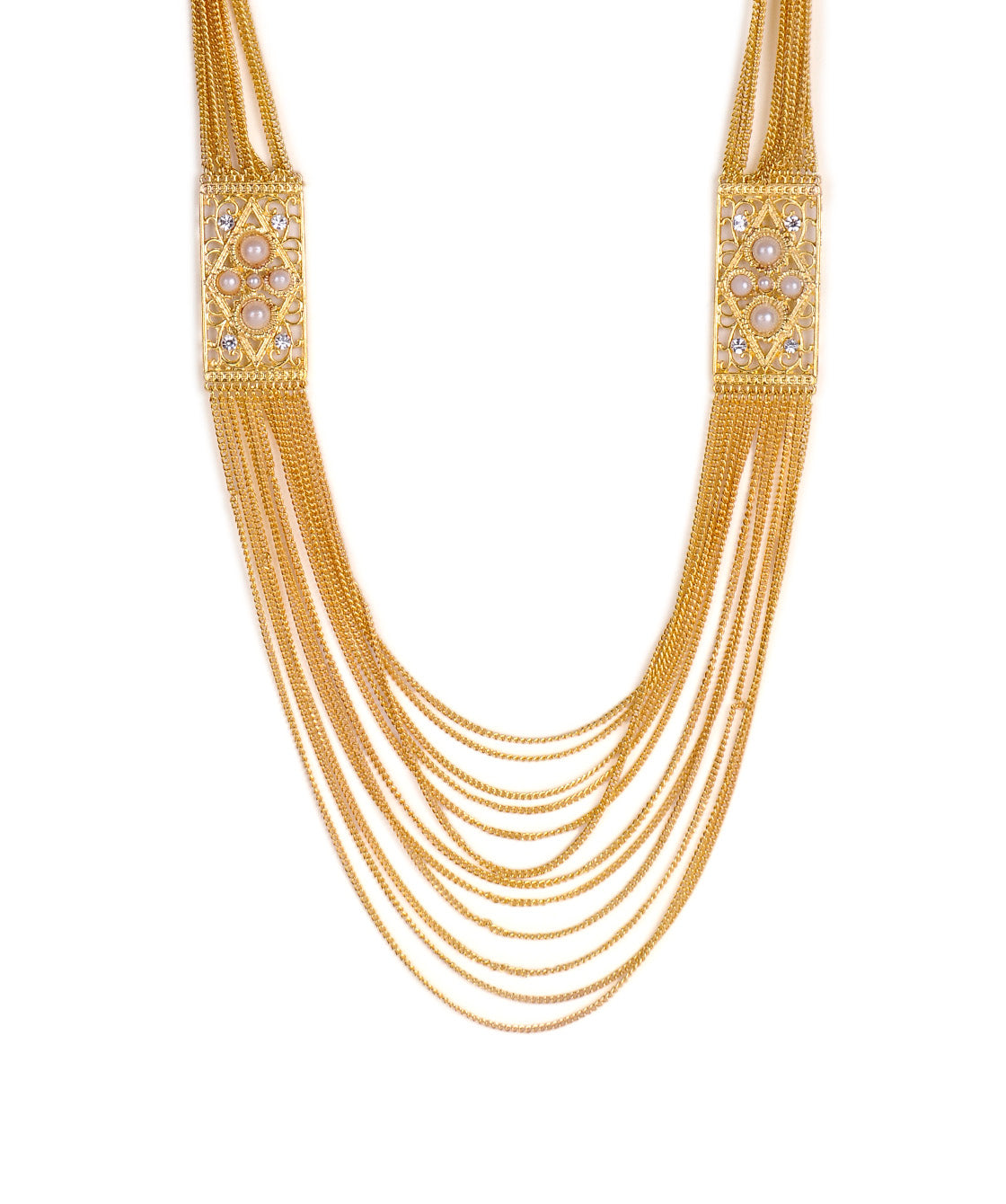 Gold-Toned Alloy Flower Necklace - The Pari | Swadesiicart