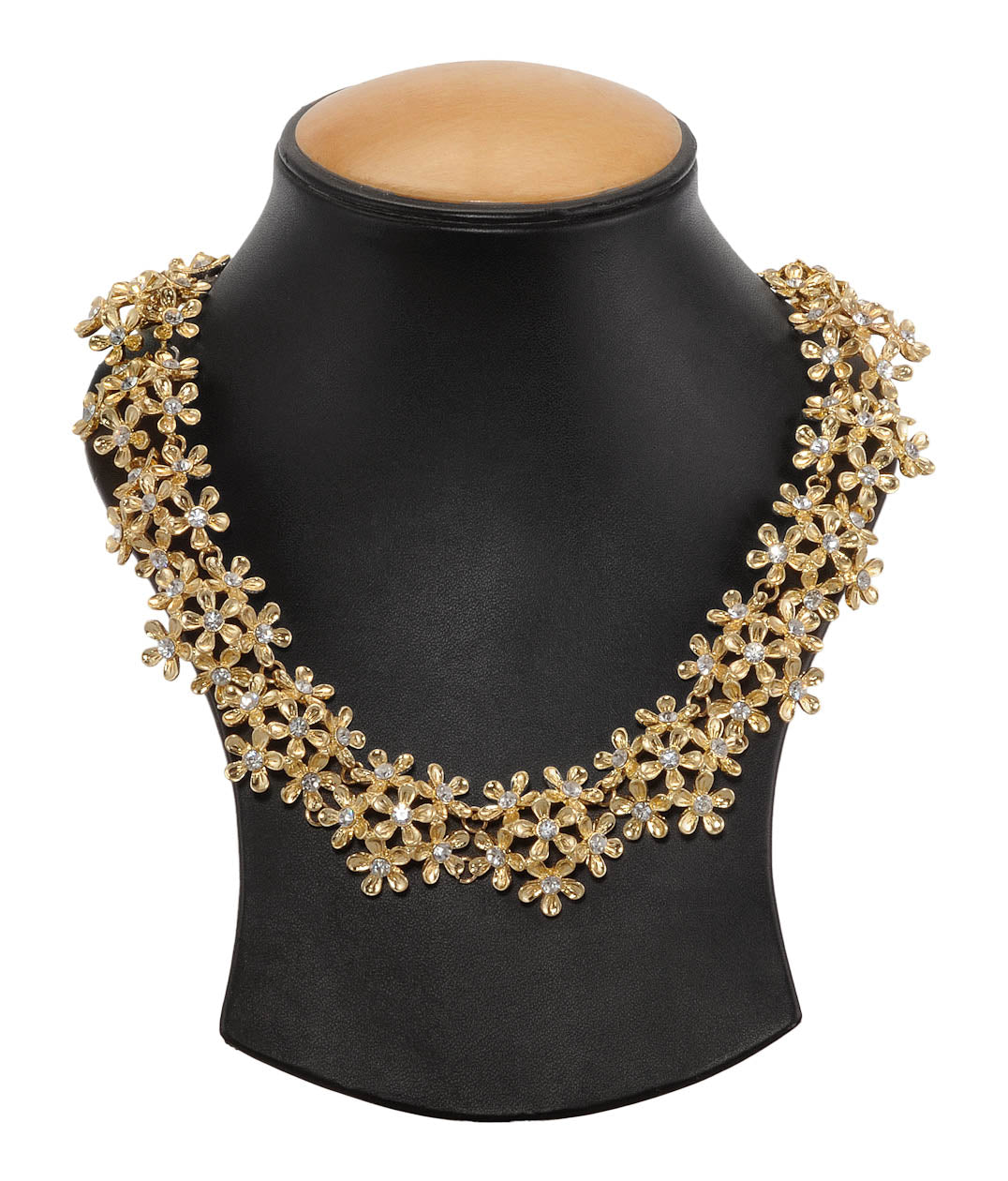 Gold-Polished Alloy Designer Flower Choker Necklace - The Pari | Swadesiicart