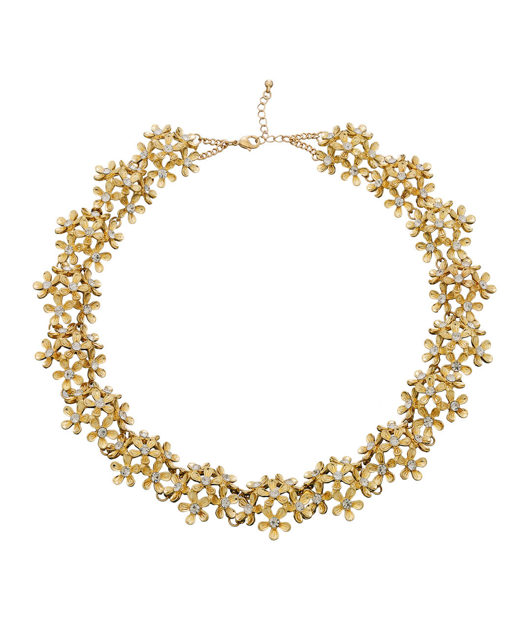 Gold-Polished Alloy Designer Flower Choker Necklace - The Pari | Swadesiicart