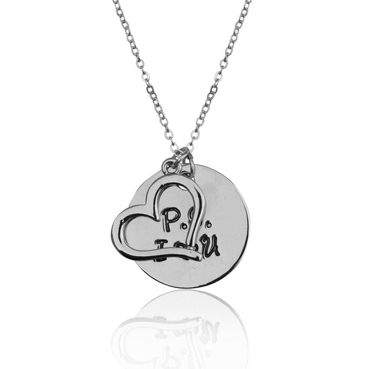 Silver-Plated Alloy Stainless Steel Love Quote Pendant Necklace - The Pari | Swadesiicart