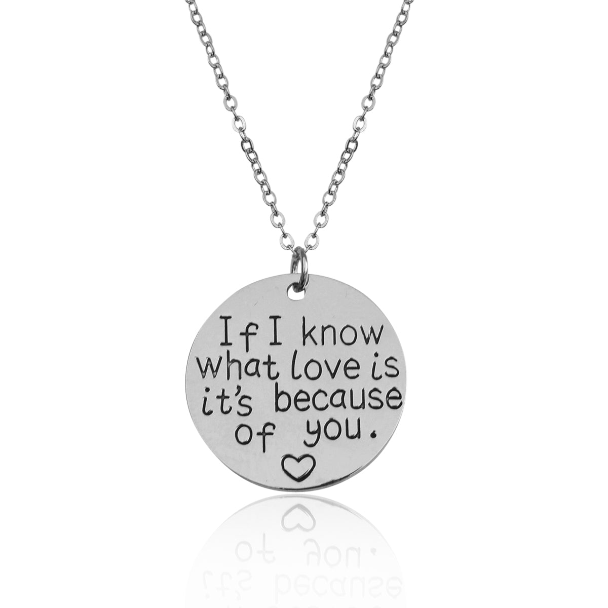 Silver-Plated Alloy Stainless Steel Love Quote Pendant Necklace - The Pari | Swadesiicart