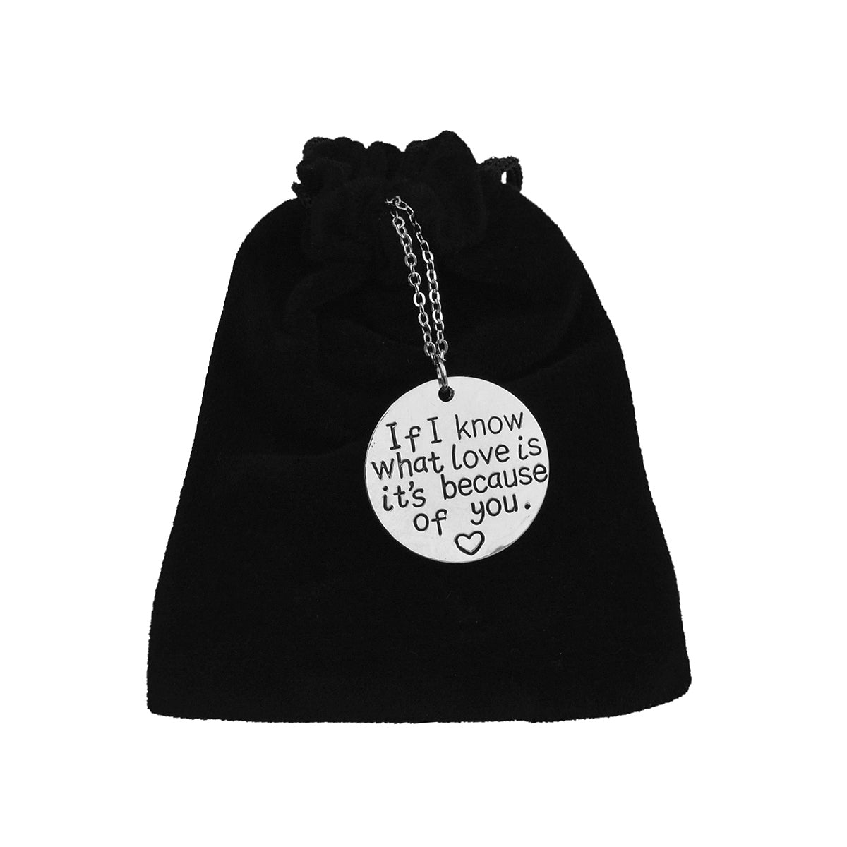Silver-Plated Alloy Stainless Steel Love Quote Pendant Necklace - The Pari | Swadesiicart