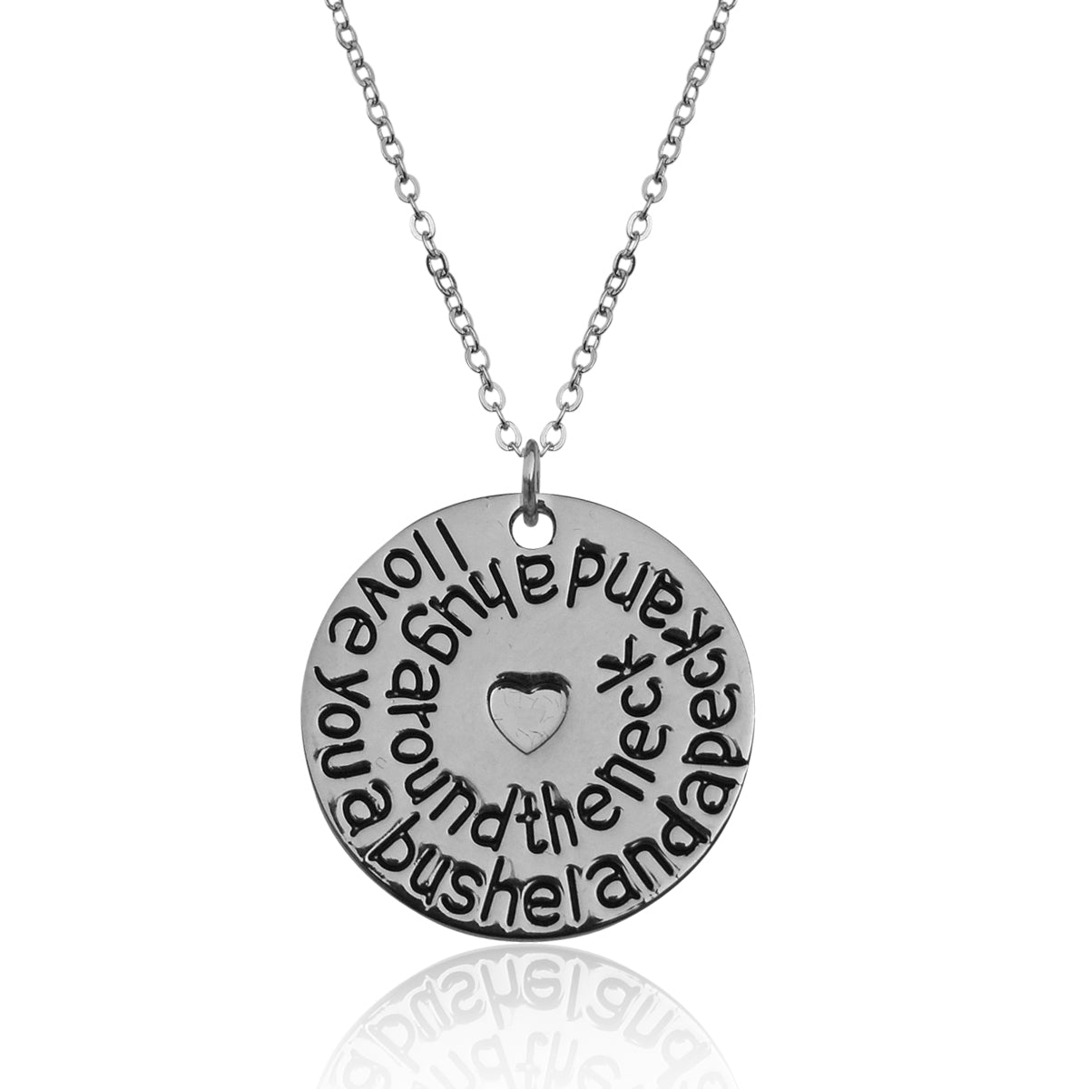 Silver-Plated Alloy Stainless Steel Love Quote Pendant Necklace - The Pari | Swadesiicart