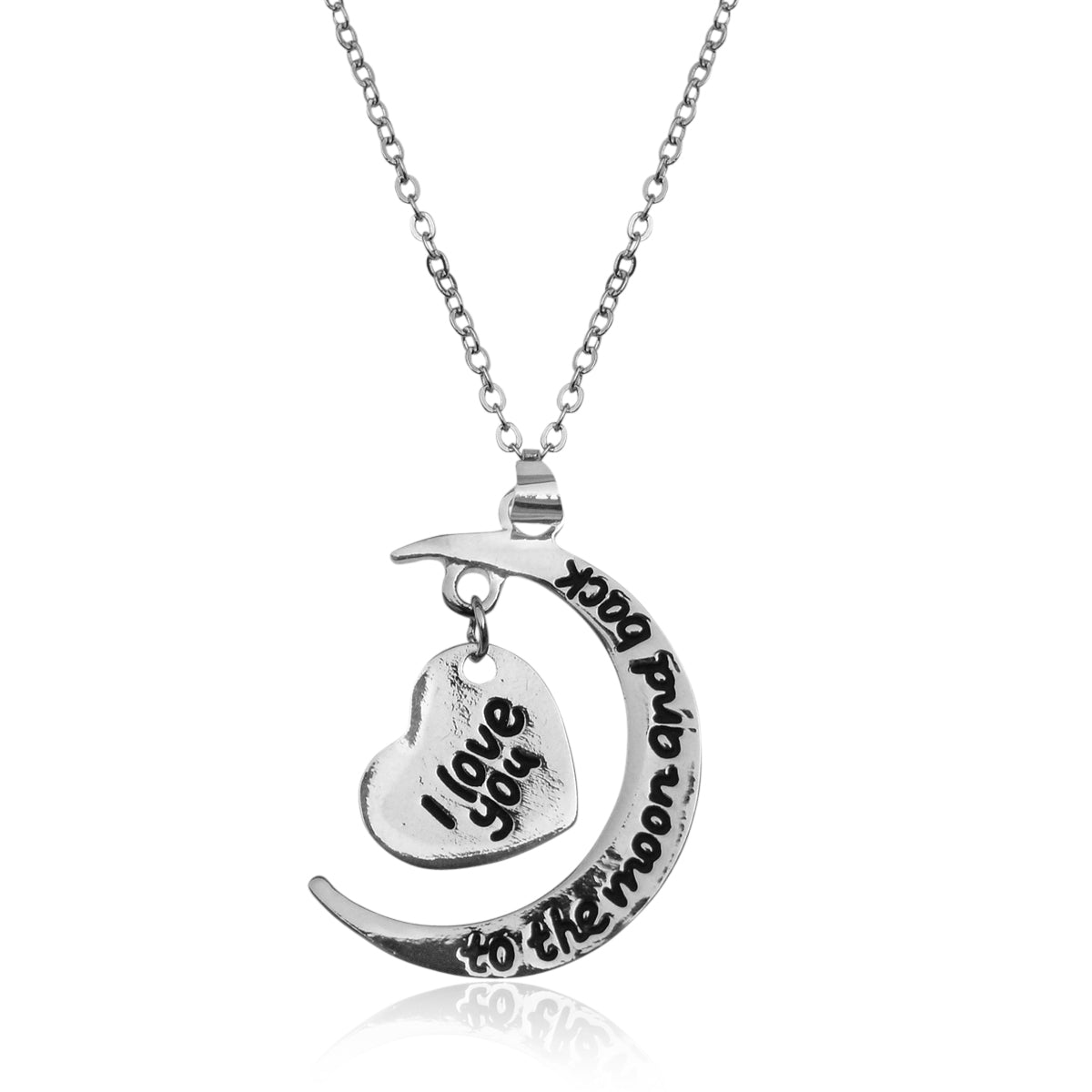 Silver-Plated Alloy Stainless Steel Love Quote Pendant Necklace - The Pari | Swadesiicart