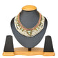 Gold-Polished Alloy Beaded Designer Choker Necklace - The Pari | Swadesiicart