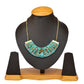 Gold-Polished Alloy Handcrafted Green Beaded Short Necklace - The Pari | Swadesiicart
