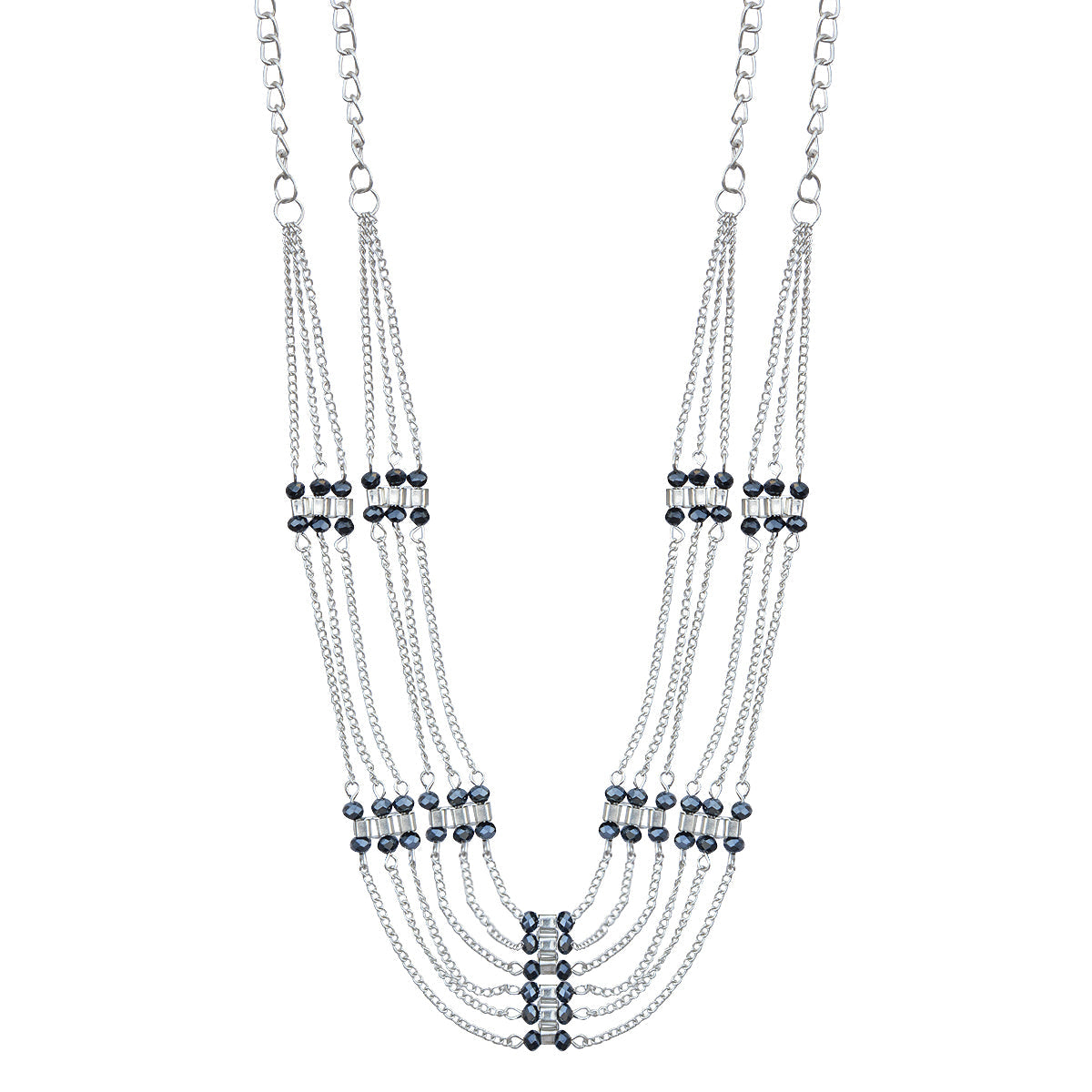 Silver-Plated Alloy Designer Silver Chain Necklace - The Pari | Swadesiicart