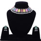 Rhodium-Plated Alloy Eanamel Coated Multicolour Choker Necklace - The Pari | Swadesiicart