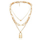 Gold-Polished Alloy Lock & Heart Multiple Chain Necklace - The Pari | Swadesiicart