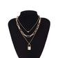 Gold-Polished Alloy Lock & Heart Multiple Chain Necklace - The Pari | Swadesiicart