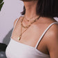 Gold-Polished Alloy Lock & Heart Multiple Chain Necklace - The Pari | Swadesiicart