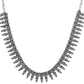 Rhodium-Plated Alloy Elegant Silver Choker Necklace - The Pari | Swadesiicart