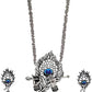 Rhodium-Plated Alloy Krishna Silver Necklace - The Pari | Swadesiicart