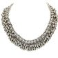 Rhodium-Plated Alloy Silver Bead Cluster Choker Necklace - The Pari | Swadesiicart