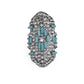 Silver-Plated Alloy Green Rhinestone Studded Cocktail Ring - The Pari | Swadesiicart