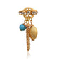 Gold-Polished Alloy Blue Charms Ring - The Pari | Swadesiicart