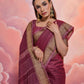 Vishnu Weaves Women's Maroon Cotton Self Weaving Saree with Blouse - Swadesiicart