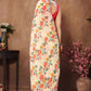 Partywear Designer Cream Georgette Fancy Saree - Satrangi | Swadesiicart
