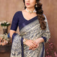 Aafreen Partywear Designer Blue Khadi Fancy Saree