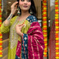 The52 Lemons Women's Gorgeous Embroidered Viscose Chanderi Fabric Straight Kurta Pant with Dupatta Set - Swadesiicart