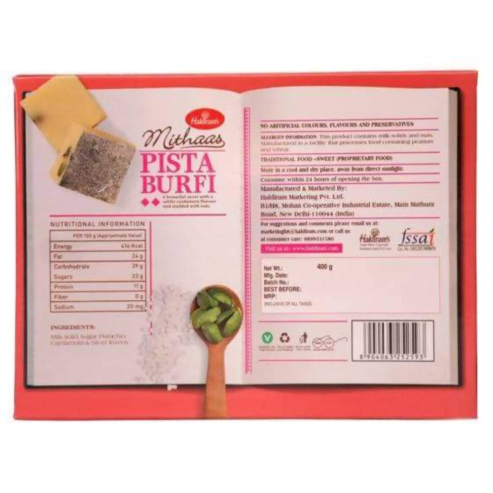 Haldiram's Pista Burfi | Swadesiicart