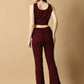 Myshka Women's Magenta Solid Top With Trousers - Swadesiicart