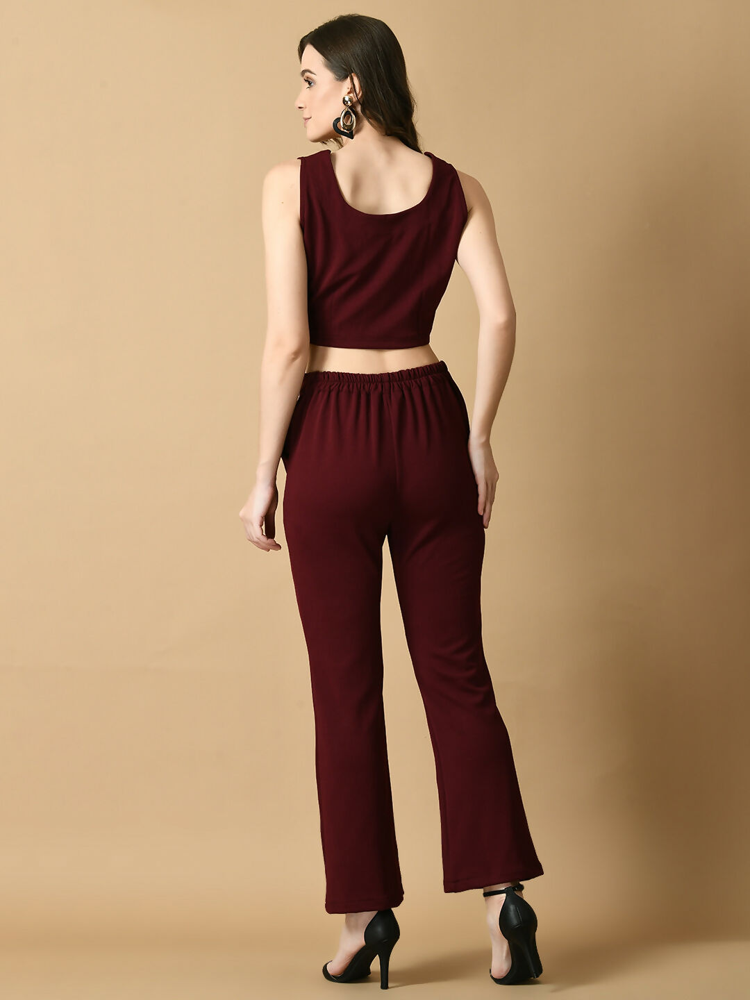 Myshka Women's Magenta Solid Top With Trousers - Swadesiicart