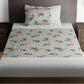 Story@home Arena Grey & Pink Floral Printed 180 TC Bedsheet & Pillow Covers - Swadesiicart