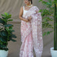 Vamsee Amisha Peach Organza Saree - Swadesiicart