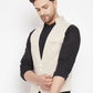 Even Apparels Cream Merino Men Woven Nehru Jacket | Swadesiicart