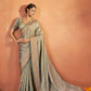 Blue Tusser Satin Silk Woven Design Saree With Unstitched Blouse Piece - Norita Royal Pradha