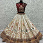 Jyoti Fashion Women's White Velvet Fancy Dori & Sequins with Multi Thread Embroidered with Diamond Work Wedding Lehenga Choli | Swadesiicart