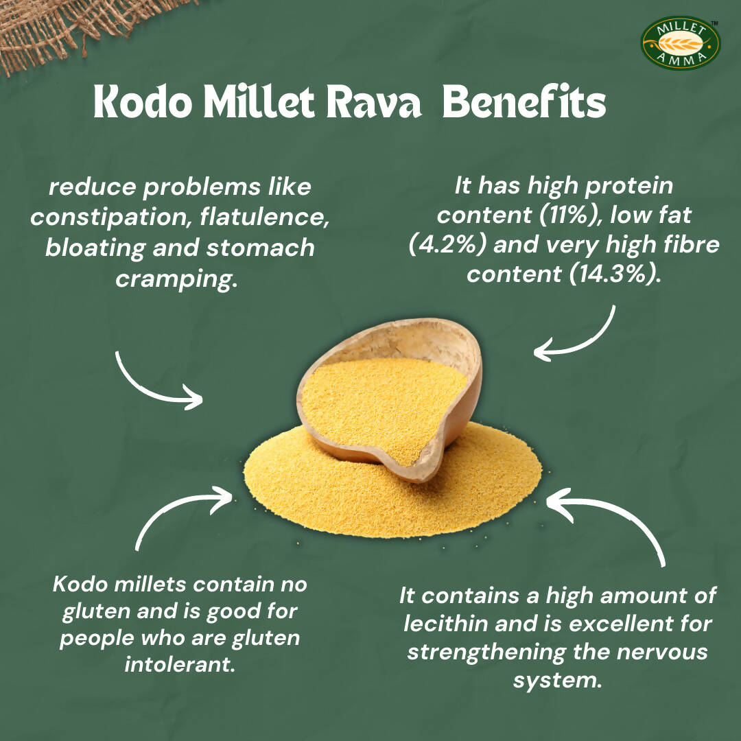 Millet Amma Organic Kodo Millet Rava - Swadesiicart