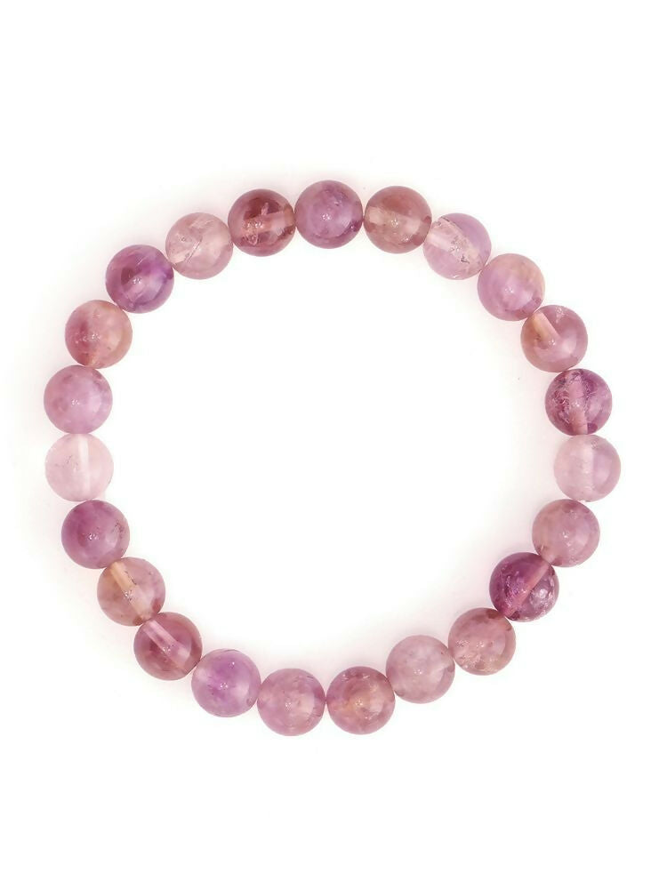 Amethyst Brown and Black Round crystal Beads Elastic Bracelet - Ruby Raang | Swadesiicart