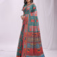 Shree Shyam Fashion Vastraloom Rama Green Linen Cotton Saree