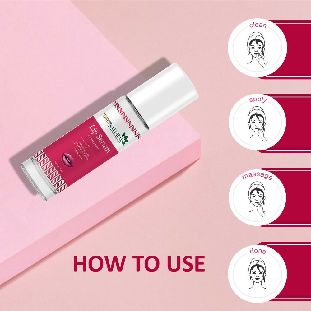 7 Days Premium Pink Lip Serum Oil For Lip Shine, Glossy, Soft With Moisturizer - Swadesiicart