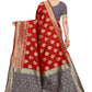 Vamika Banarasi Jacquard Weaving Red Saree (Dangal Red) | Swadesiicart