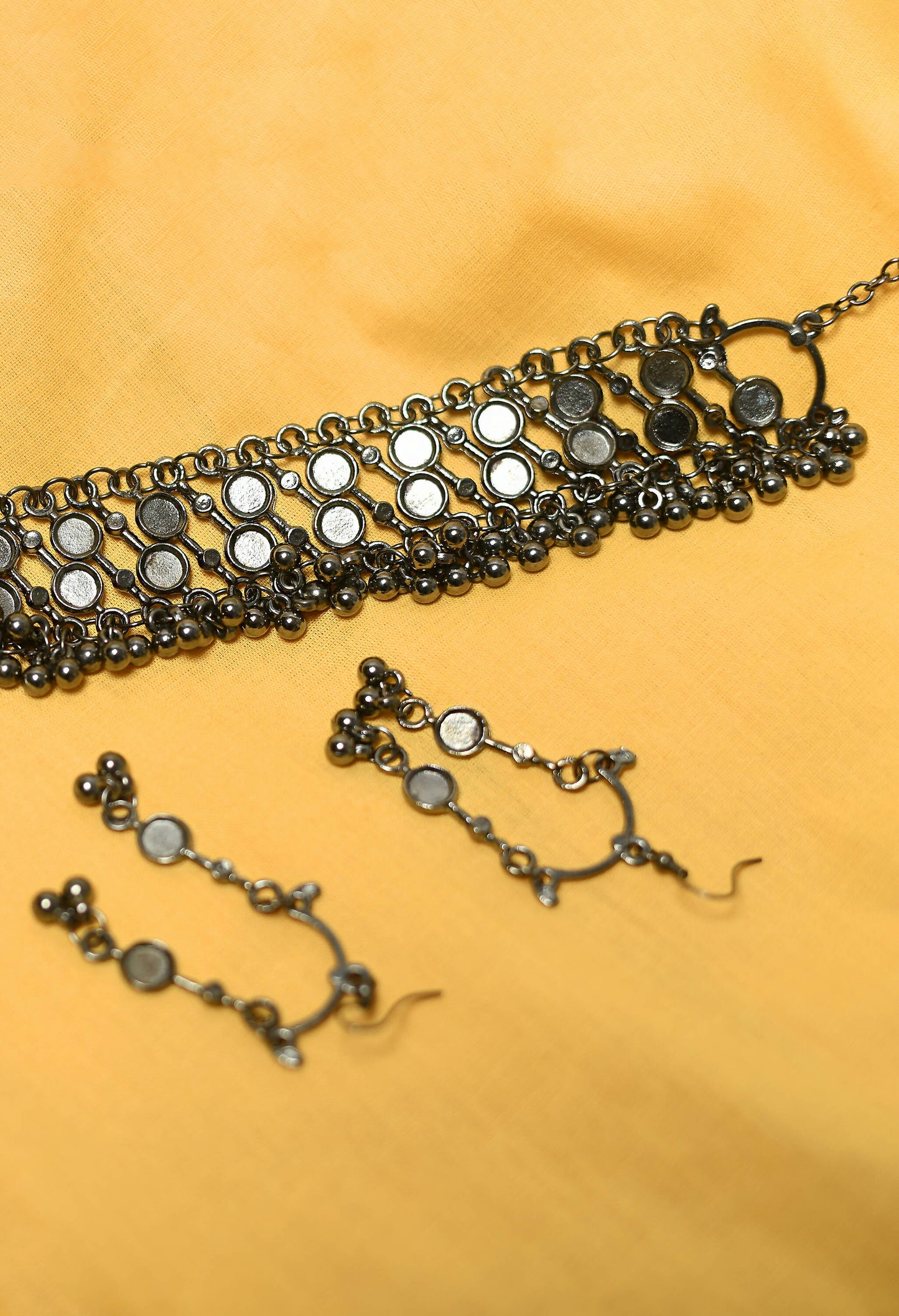 Mominos Fashion Johar Kamal Black-Plated Brass Finish Choker For Women | Swadesiicart