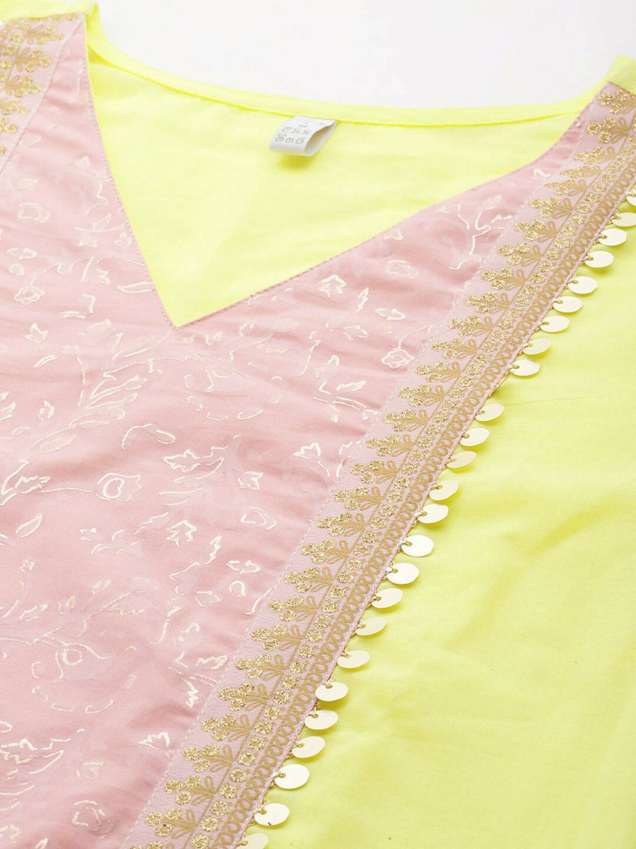 Ahalyaa Women's Traditional Wear Co-ods - Yellow | Swadesiicart